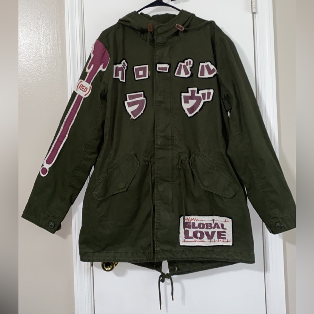 Gap Red X Shiro Green Global Love Canvas Jacket Large Limited Edition NWT